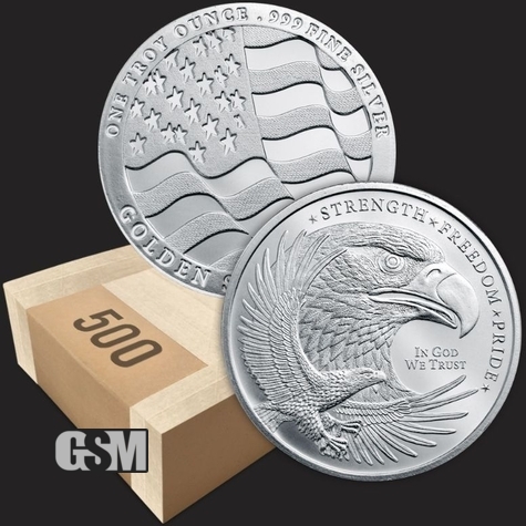1 oz Silver GSM Eagle Front & Back 500x Monster Box